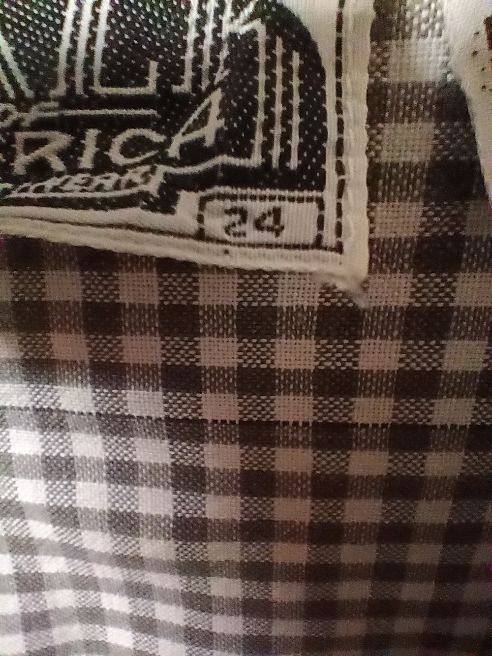 Vintage Talk America Black White Gingham Top With Sunflower Embroidery Size 24 - Picture 9 of 13